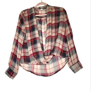 𝅺sophie Rue Sheer Plaid Blouse